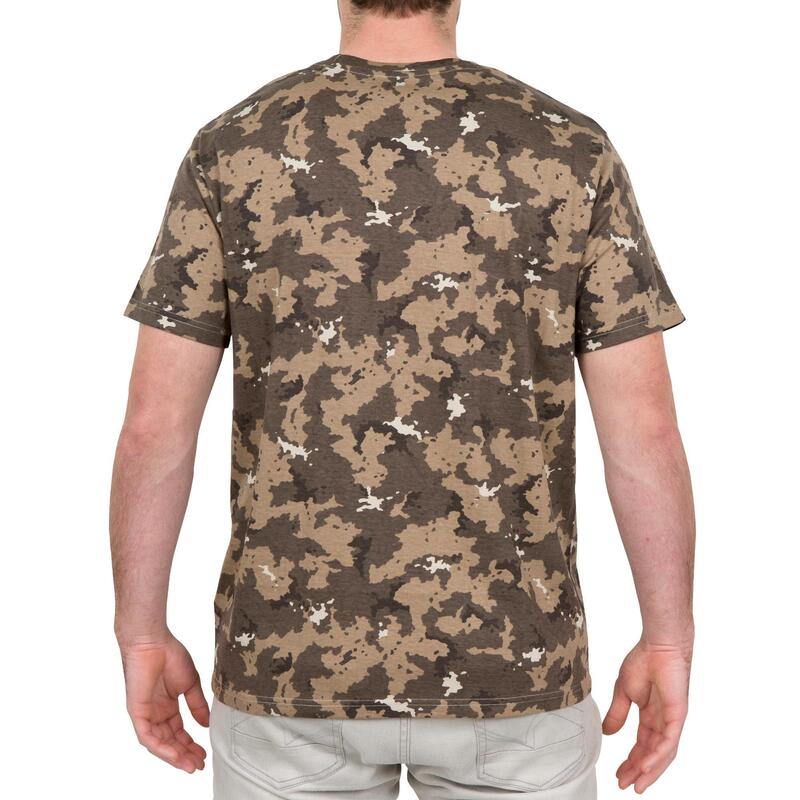 T-shirt manches courtes chasse 100 camouflage marron