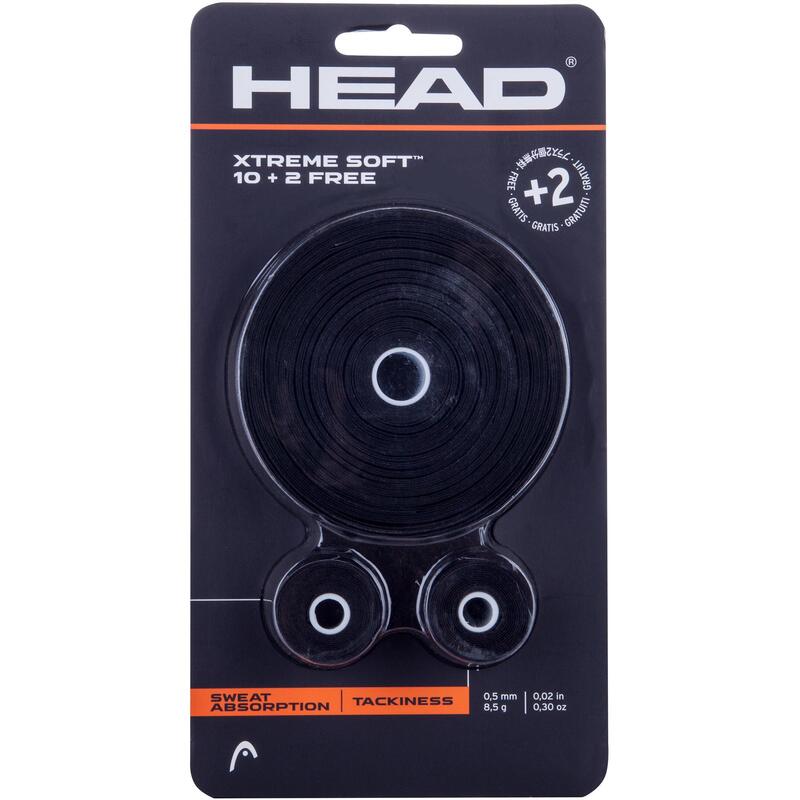 OVERGRIP DE TENIS HEAD XTREM SOFT NEGRO LOTE DE 12