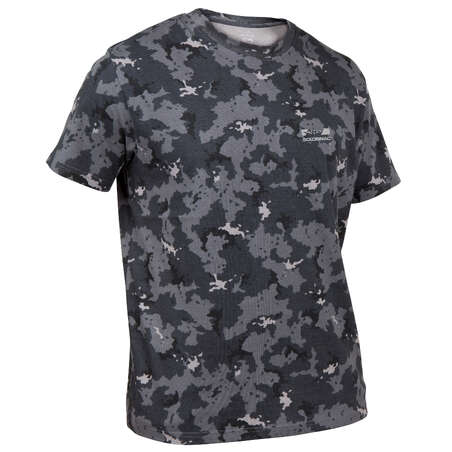 T-shirt manches courtes chasse 100 camouflage gris