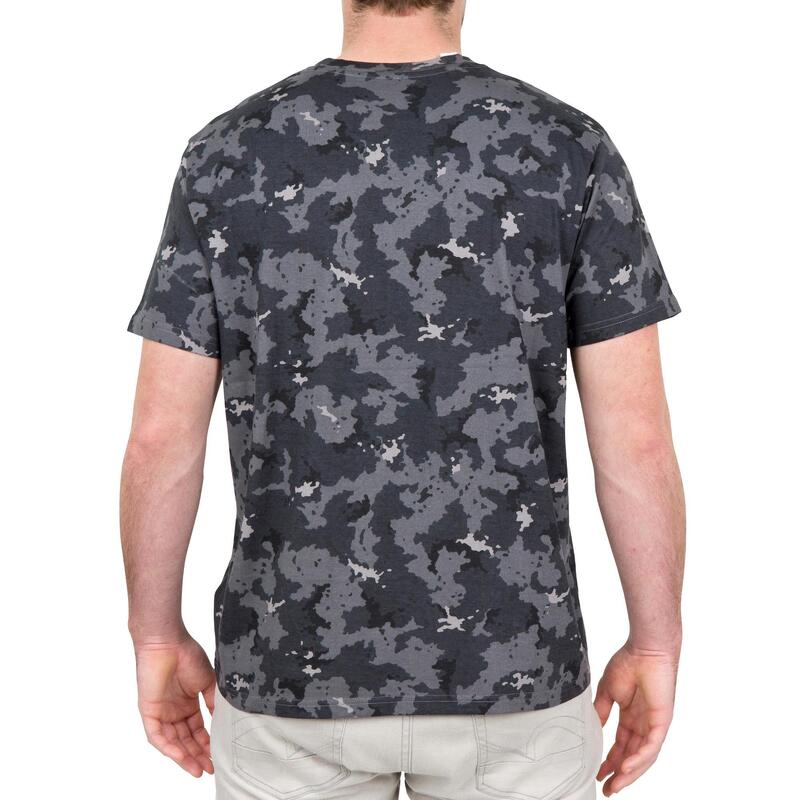 T-shirt manches courtes chasse 100 camouflage gris