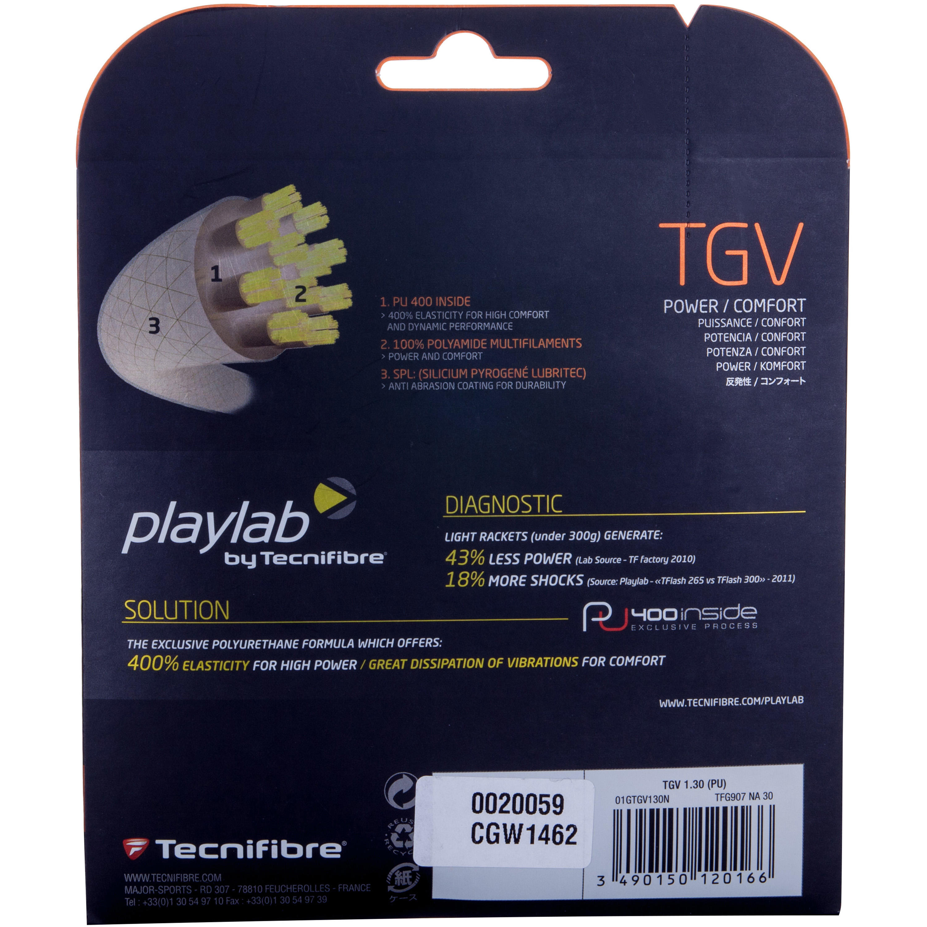 CORDAGE DE TENNIS TECNIFIBRE TGV 1,35 mm 1/5