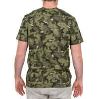 Тениска за лов 100, зелен камуфлаж