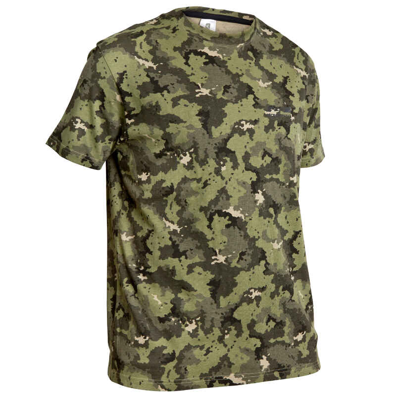 100 Short-Sleeve Hunting T-Shirt - Camouflage Green