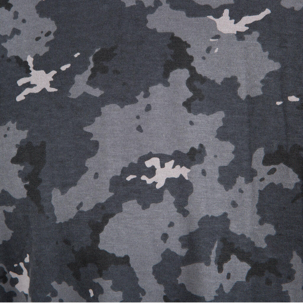 Short-sleeved hunting T-shirt 100 WL V1 - grey camouflage