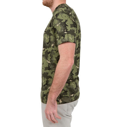 T-shirt manches courtes chasse 100 camouflage vert