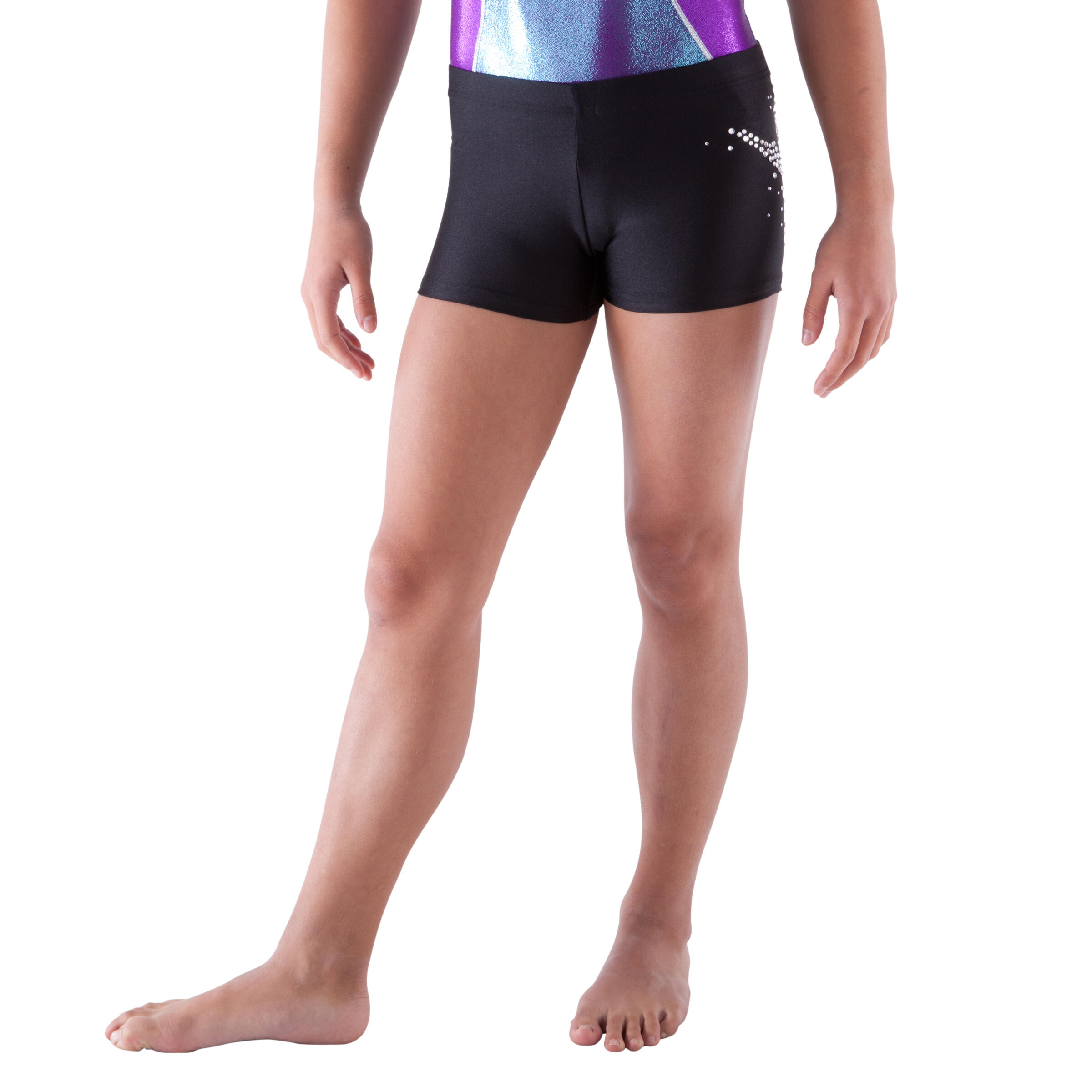 Girls' Sequin Gym Shorty - Black 2/10