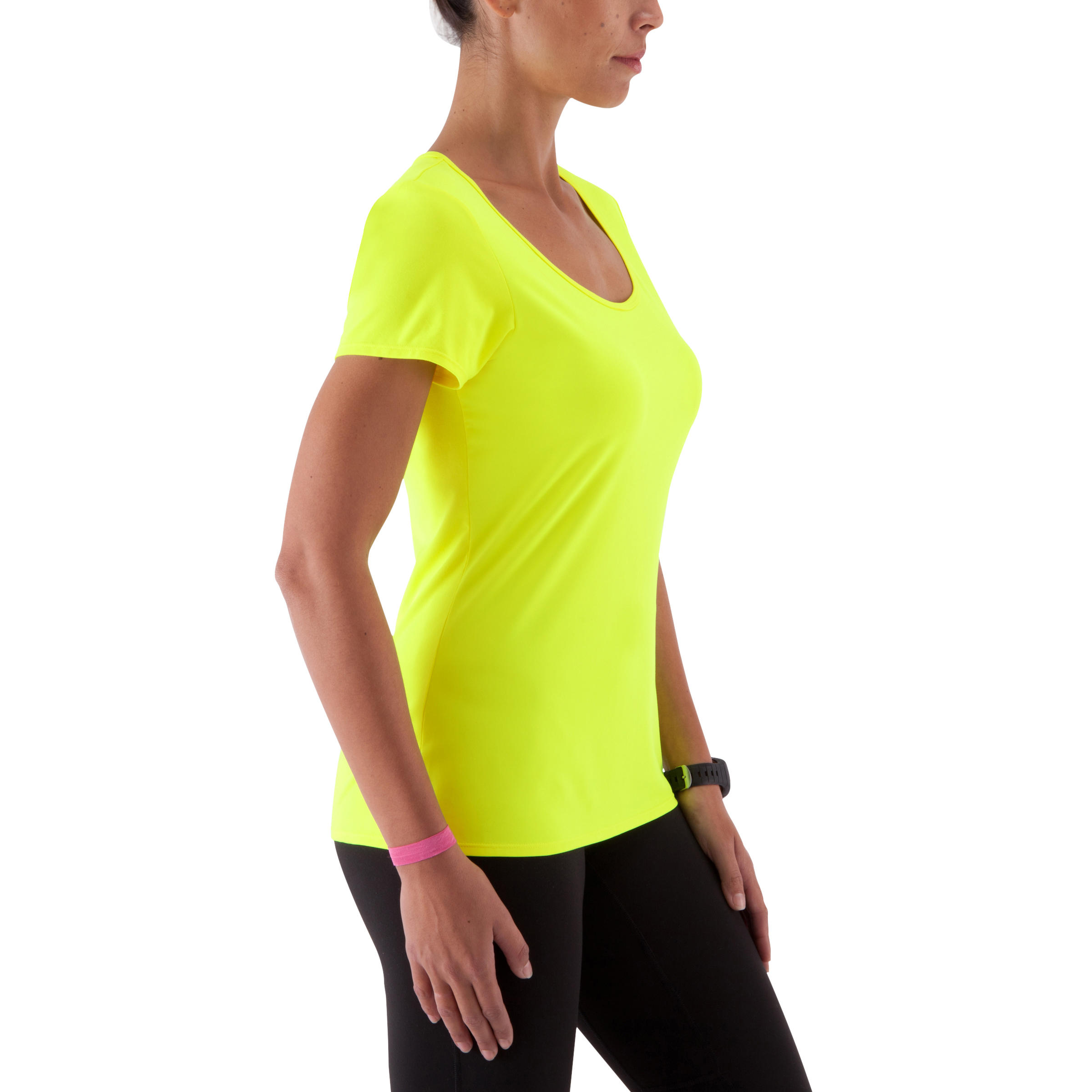 tee shirt femme jaune fluo