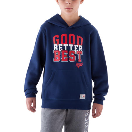 Boys' Gym Hooded Sweatshirt - Navy Blue