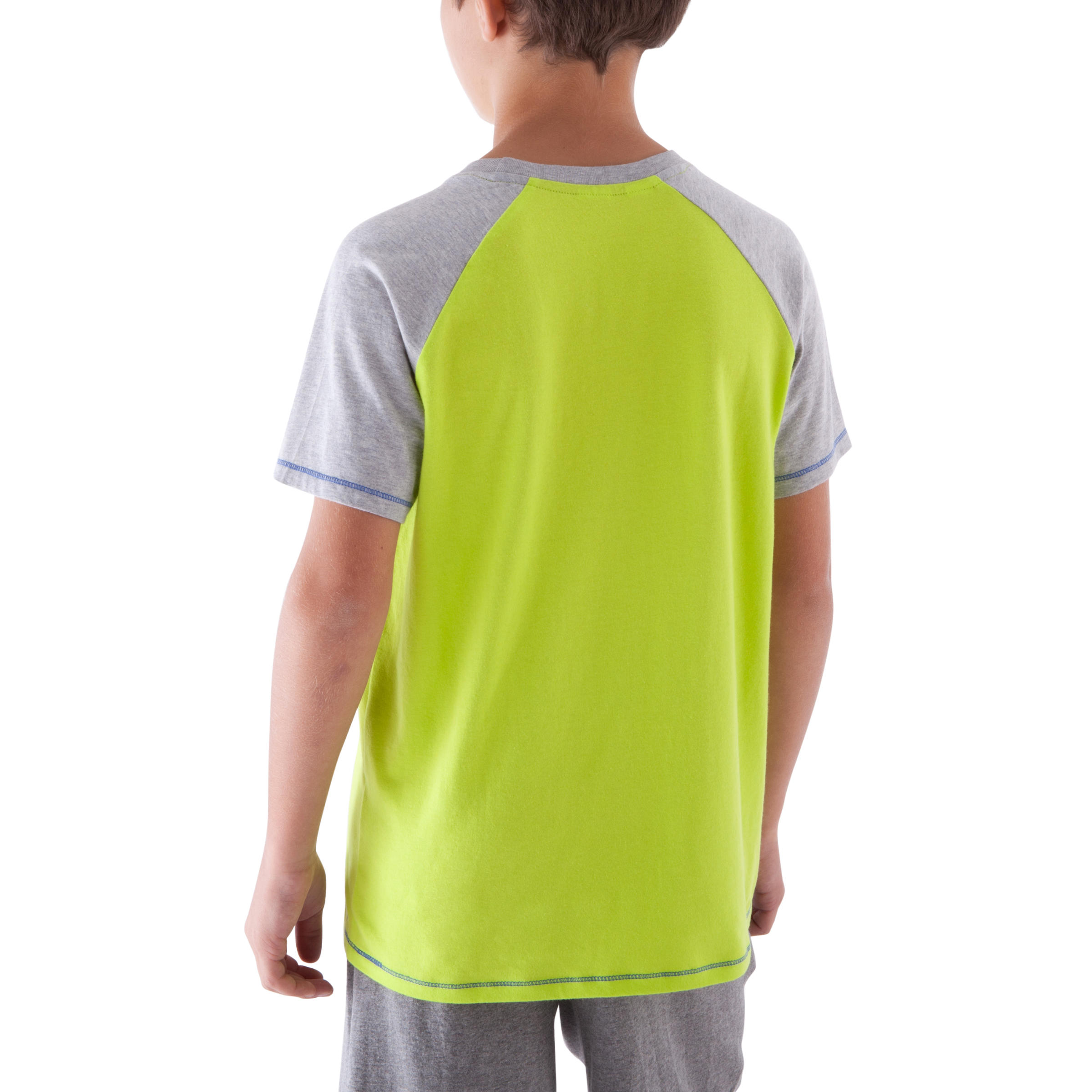 Boys' Gym T-shirt - Green/Grey 10/12