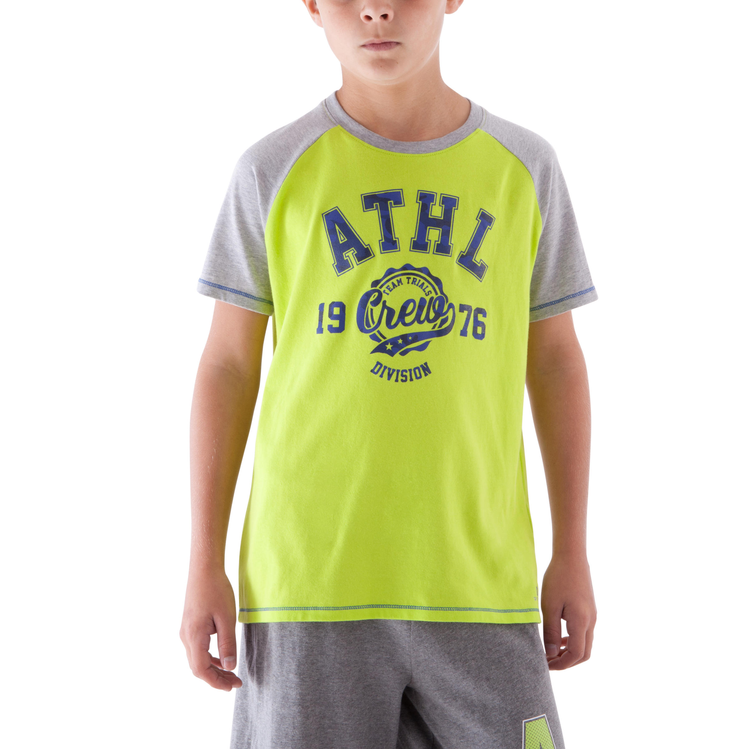 Boys' Gym T-shirt - Green/Grey 8/12