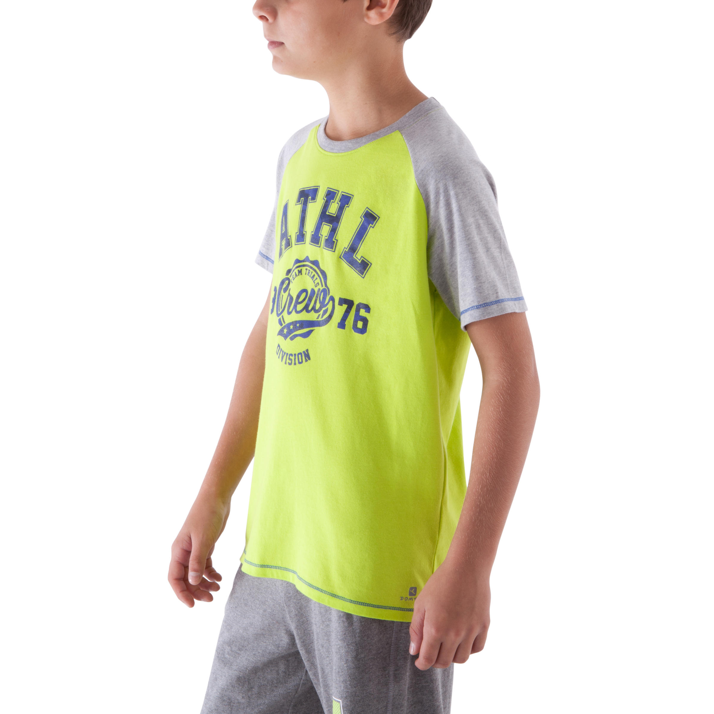 Boys' Gym T-shirt - Green/Grey 11/12