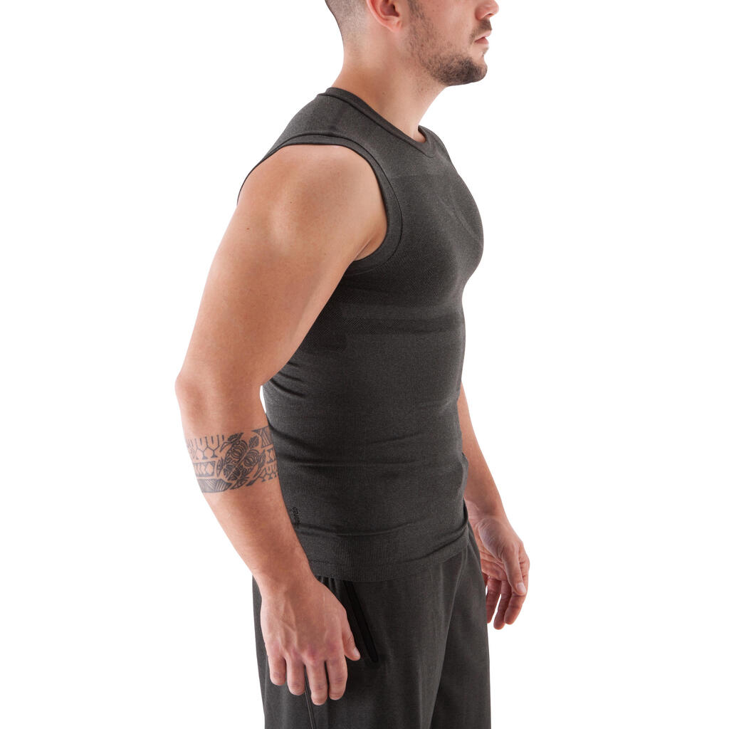 Kompressions-Top Krafttraining Herren, dunkelgrau