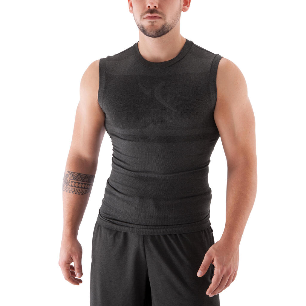 Kompressions-Top Krafttraining Herren, dunkelgrau