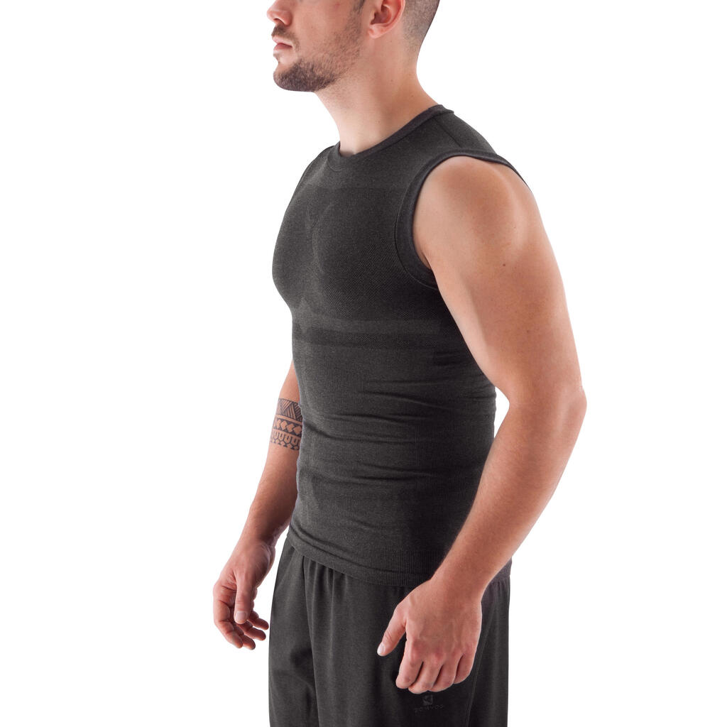 Kompressions-Top Krafttraining Herren, dunkelgrau
