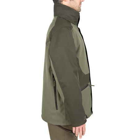 VESTE TRAQUE CHASSE SUPERTRACK 300 IMPERMEABLE VERT