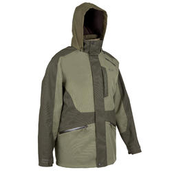 VESTE TRAQUE CHASSE SUPERTRACK 300 IMPERMEABLE VERT