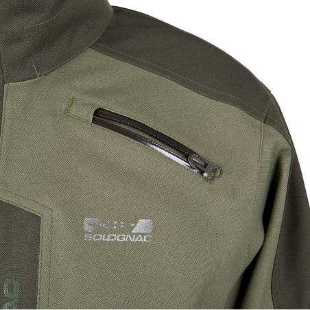 VESTE TRAQUE CHASSE SUPERTRACK 300 IMPERMEABLE VERT