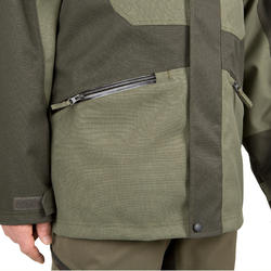 VESTE TRAQUE CHASSE SUPERTRACK 300 IMPERMEABLE VERT