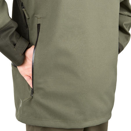 VESTE TRAQUE CHASSE SUPERTRACK 300 IMPERMEABLE VERT