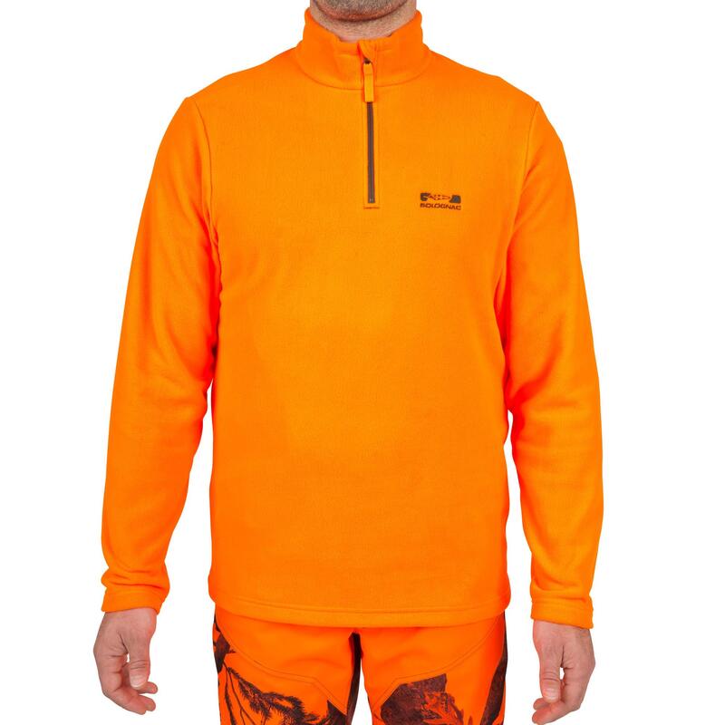 Polaire chasse 100 orange fluo