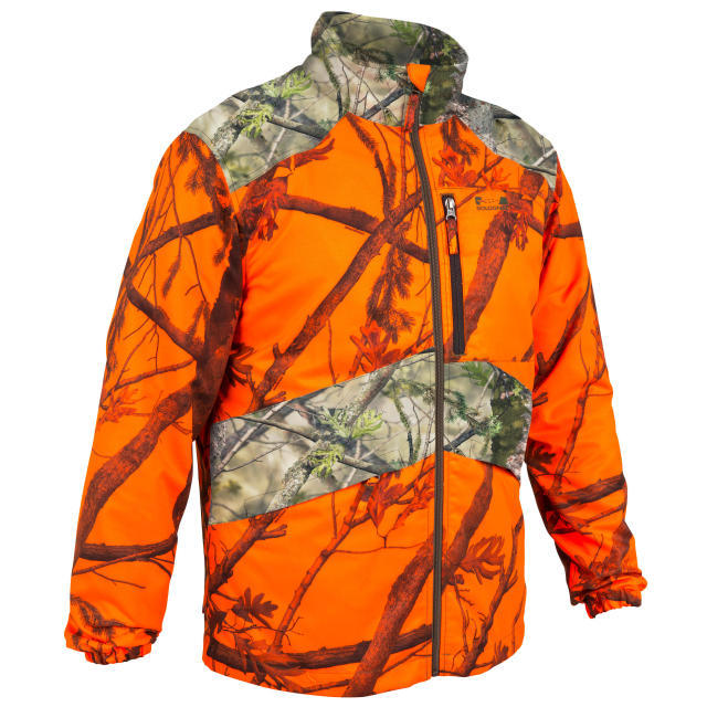 SOLOGNAC STEPPE 100 HUNTING JACKET HIGH VISIBILITY CAMO decathlonsav