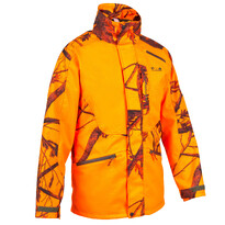 Куртка для охоты флуоресцентная мужская с принтом оранжевая SUPERTRACK 300 Solognac