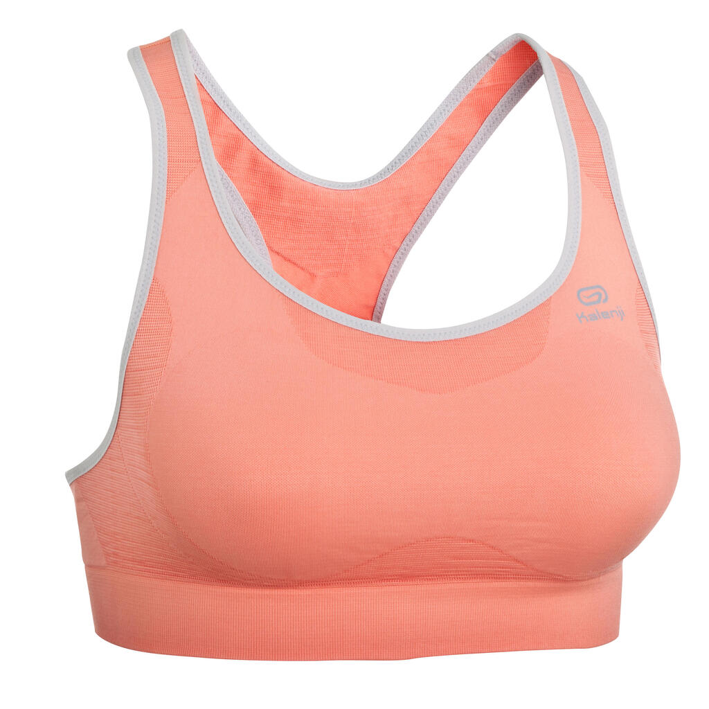 First women's running crop top - coral