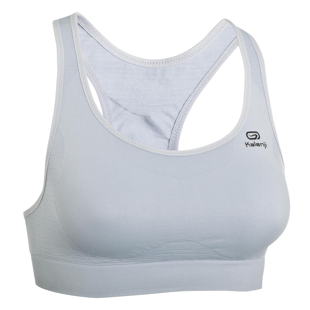 First running crop top light grey