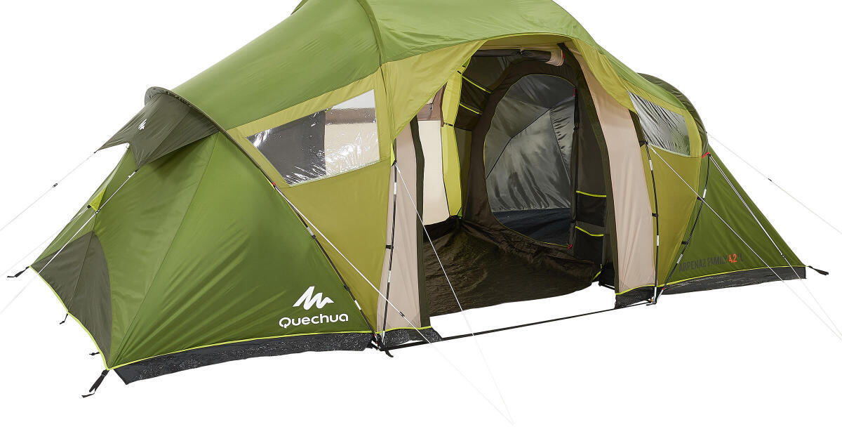 FAMILY TENT WITH POLES ARPENAZ 4.2 4 PEOPLE 2016