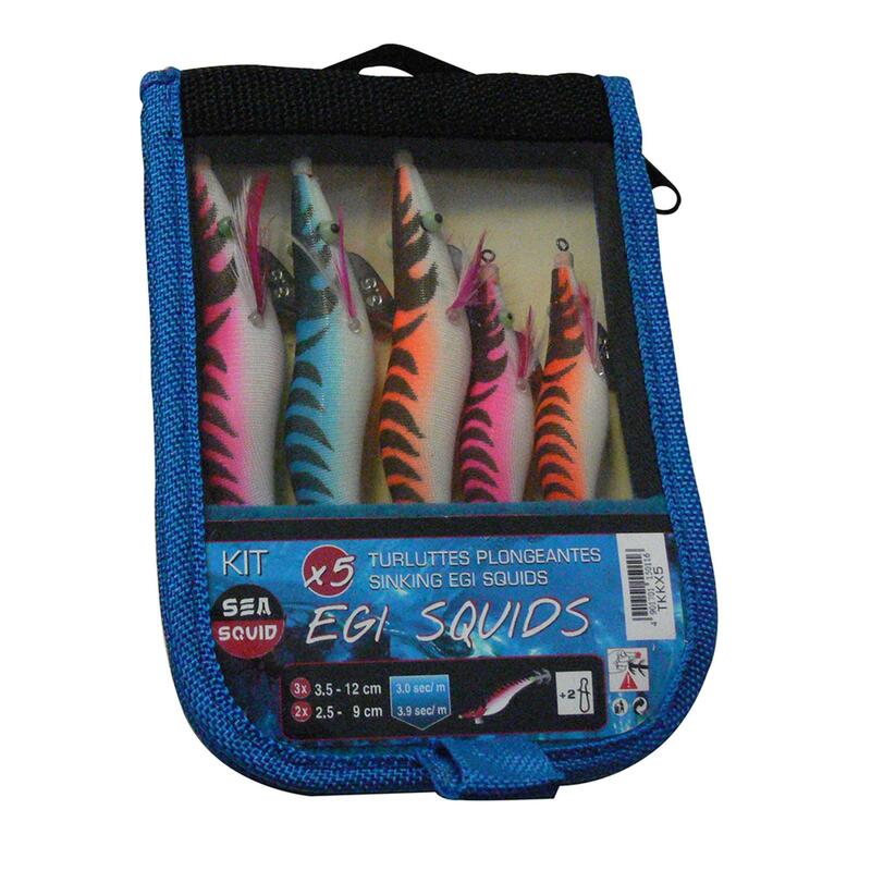 Pack Jibioneras Squider Pesca Sepias Calamares Flotantes x5