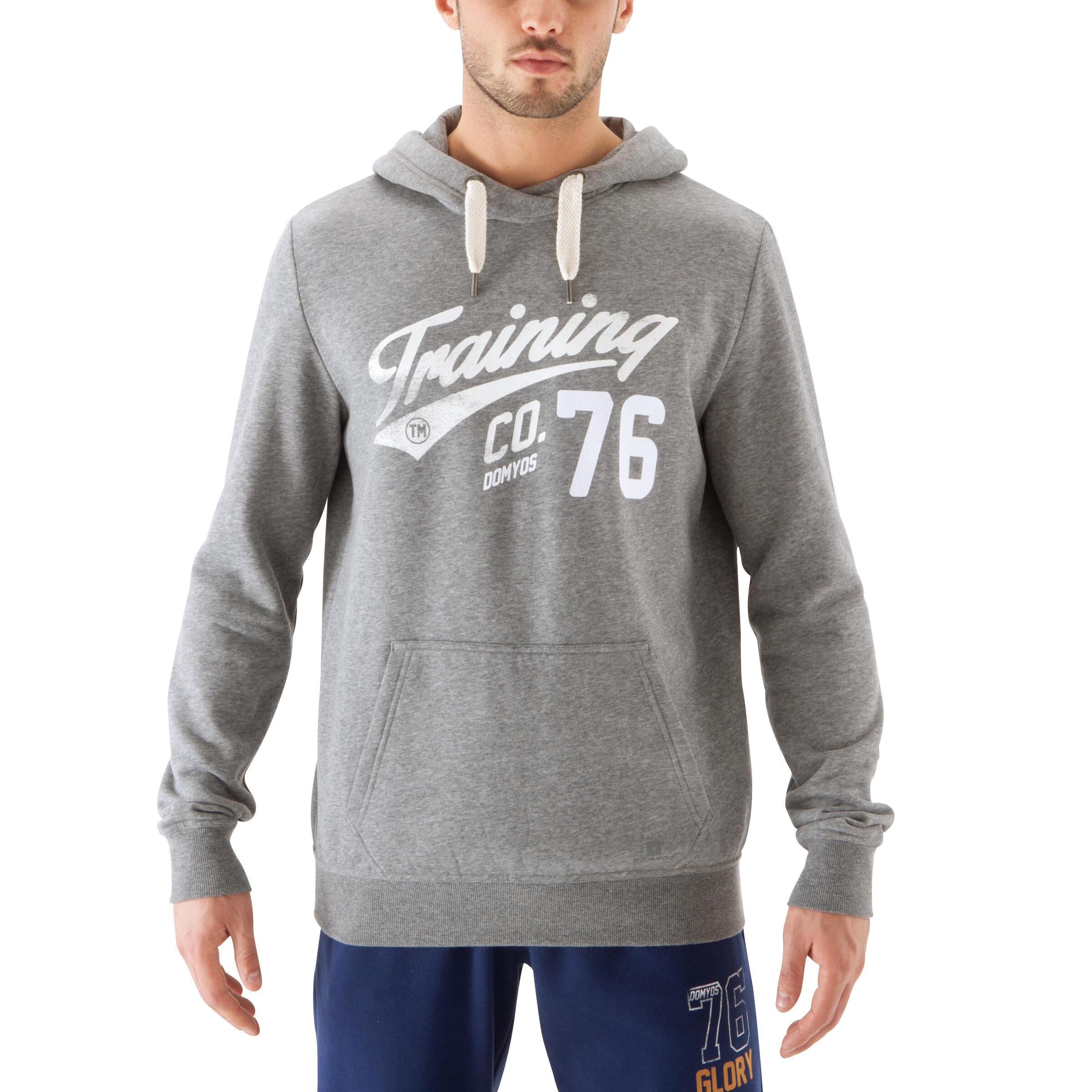 BODYBUILDING HOODED SWEATSHIRT - PRINT - GREY 3/13