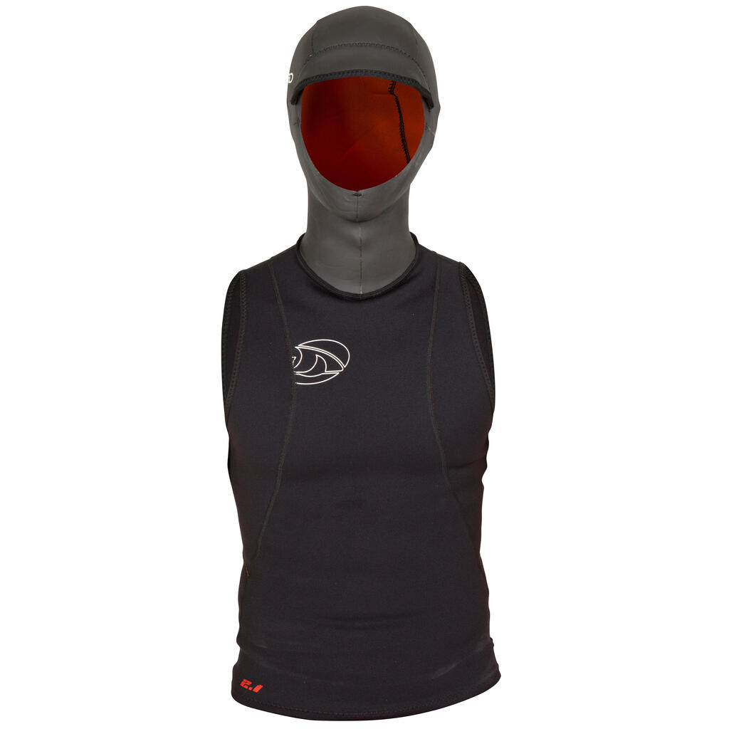 Surfing Top 1 mm Neoprene with 2 mm Built-In Hood