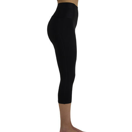 Shape+ Women's Fitness Flat-Stomach Cropped Bottoms - Black