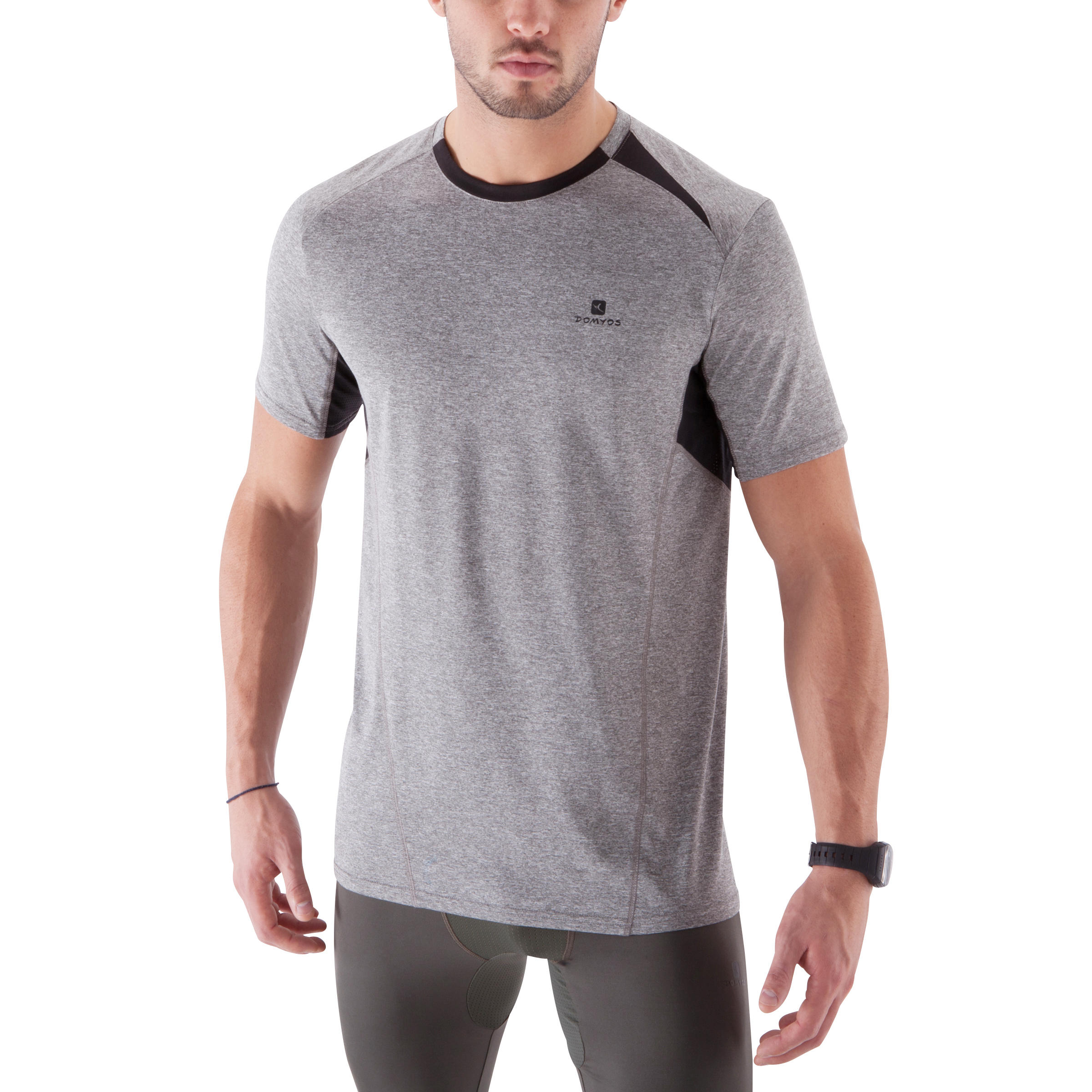 Breathe Light Fitness Print T-shirt - Light Mottled Grey 2/13