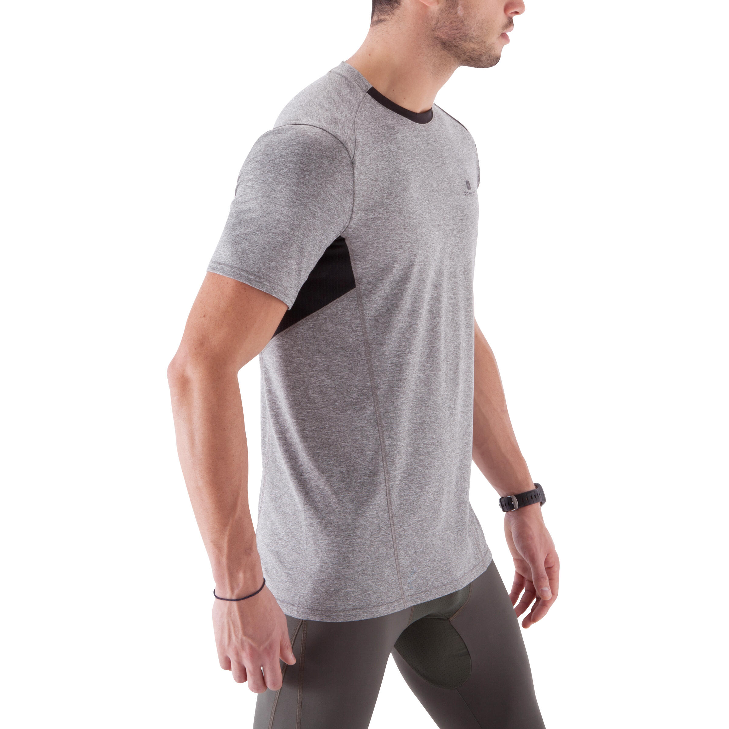 Breathe Light Fitness Print T-shirt - Light Mottled Grey 3/13