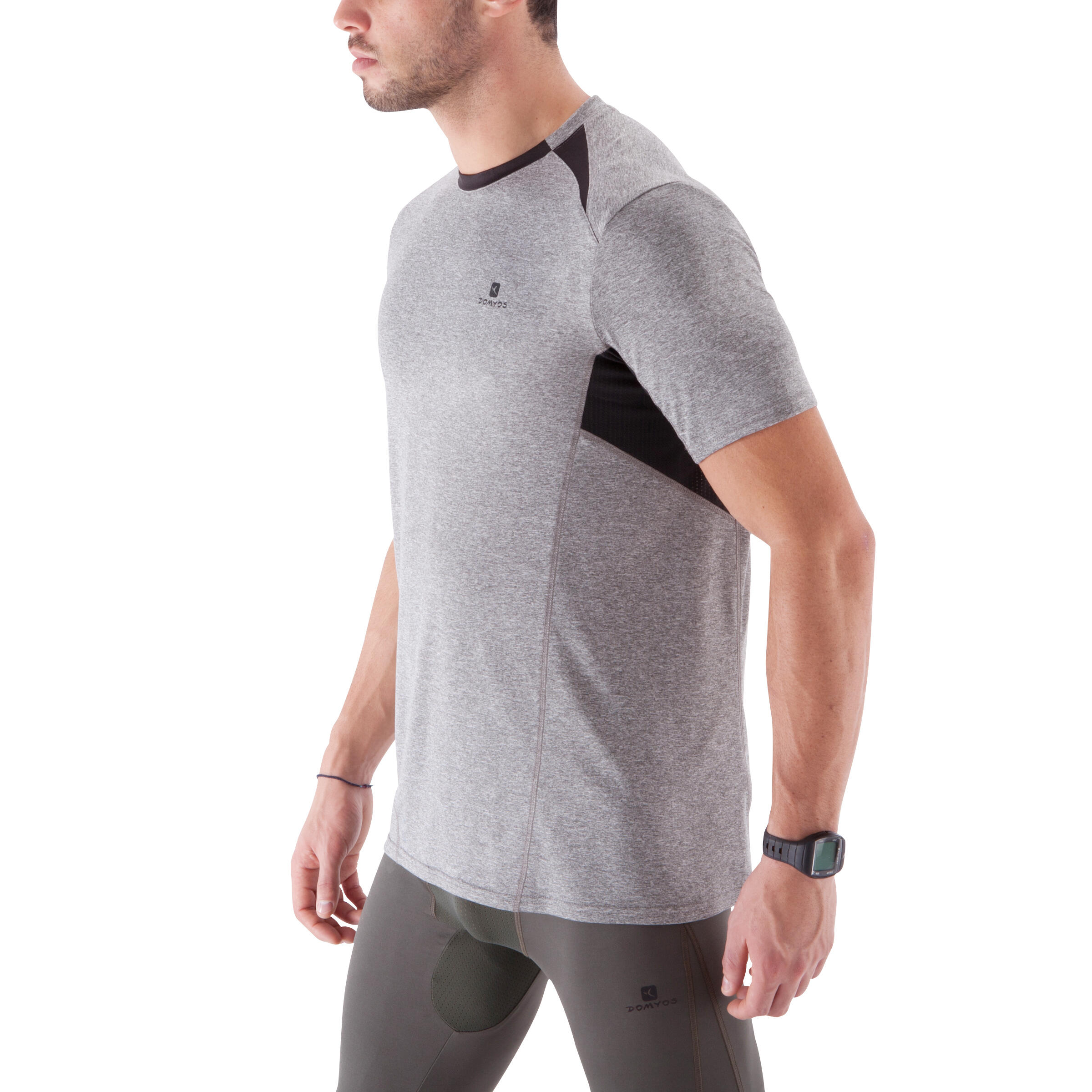 Breathe Light Fitness Print T-shirt - Light Mottled Grey 5/13