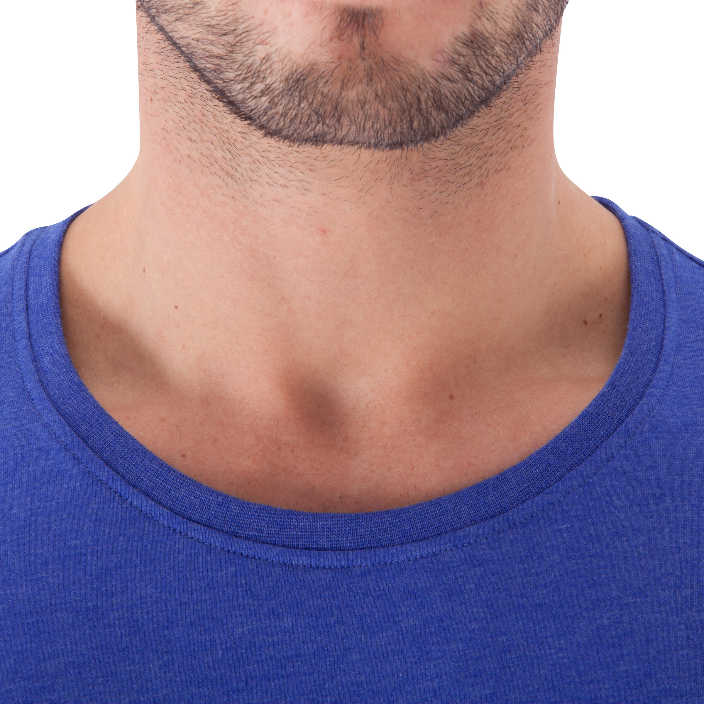 Camiseta estampado musculación hombre azul jazz 7/10