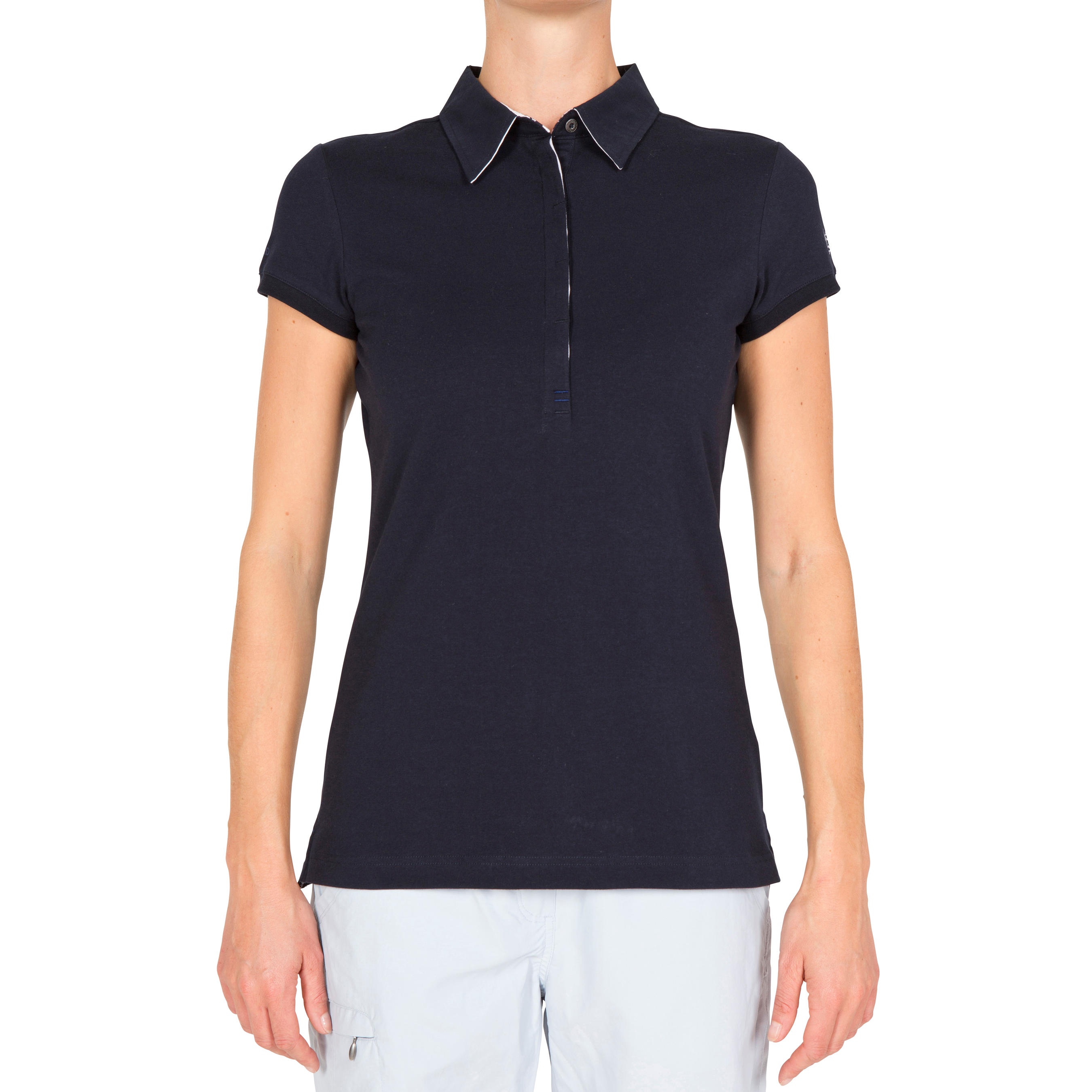 dark blue polo shirt womens