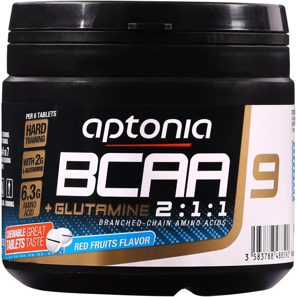 BCAA 2.1.1 + Glutamīns, košļājamās tabletes, 90 gab., ar sarkano ogu garšu
