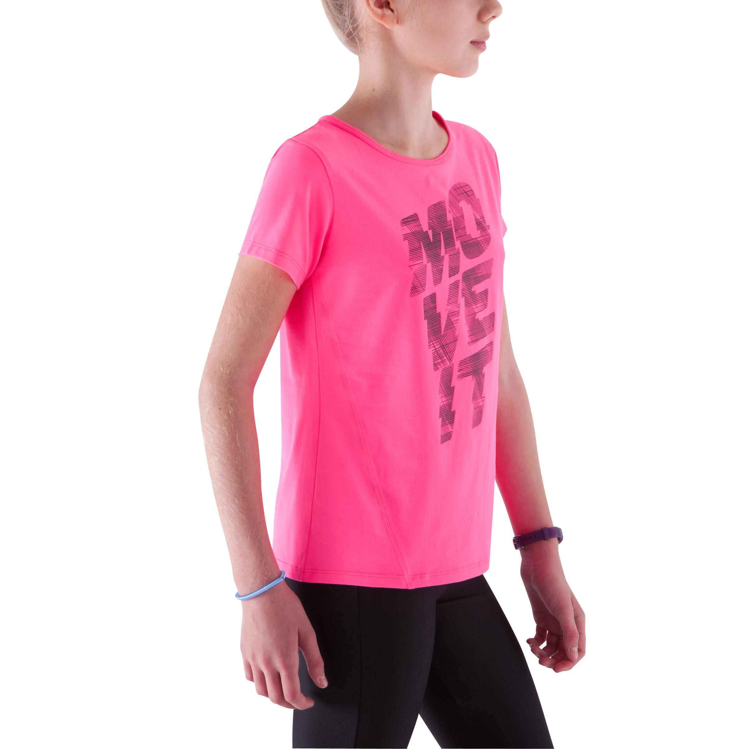 Breathe Girls' Gym Print T-Shirt - Pink 3/11
