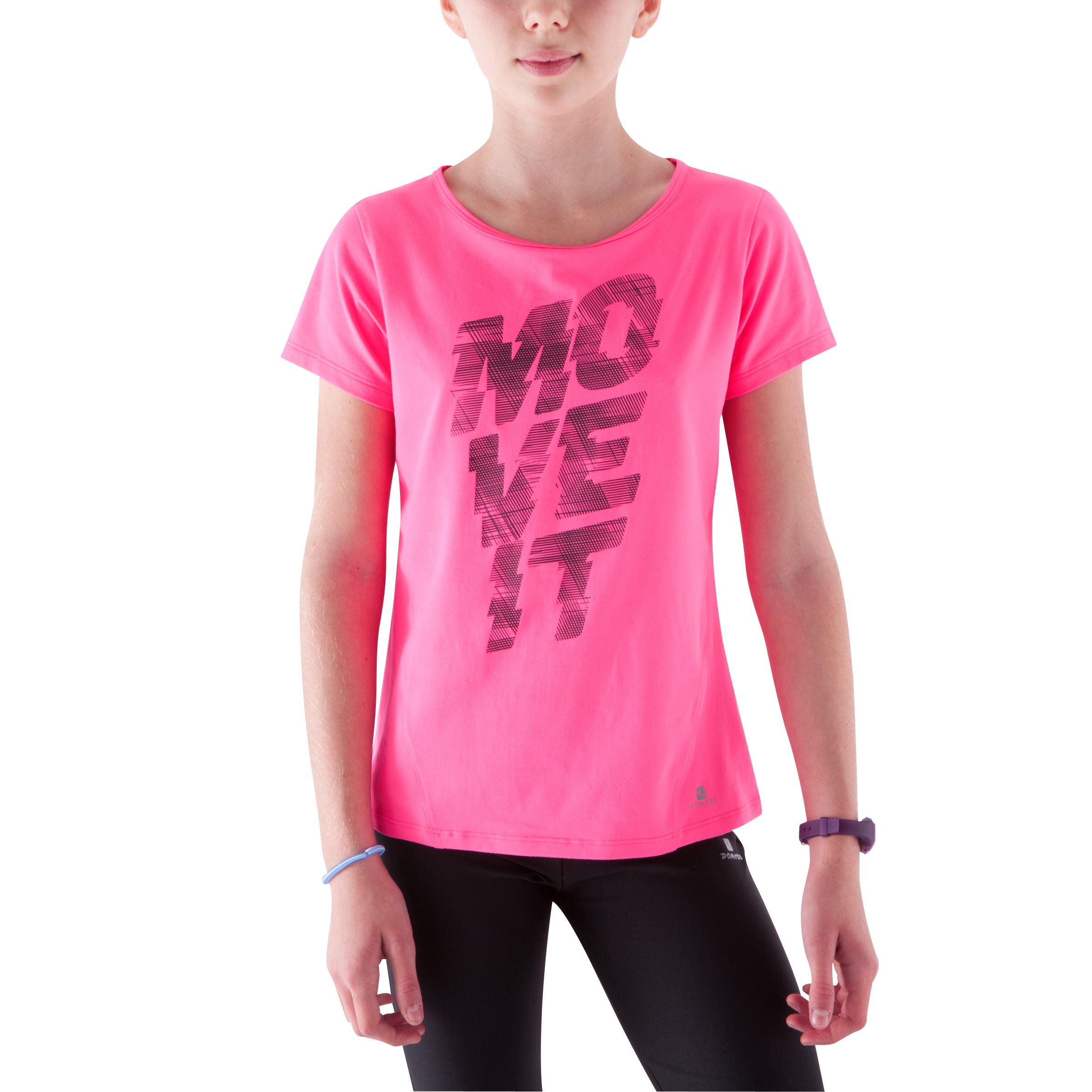Breathe Girls' Gym Print T-Shirt - Pink 2/11