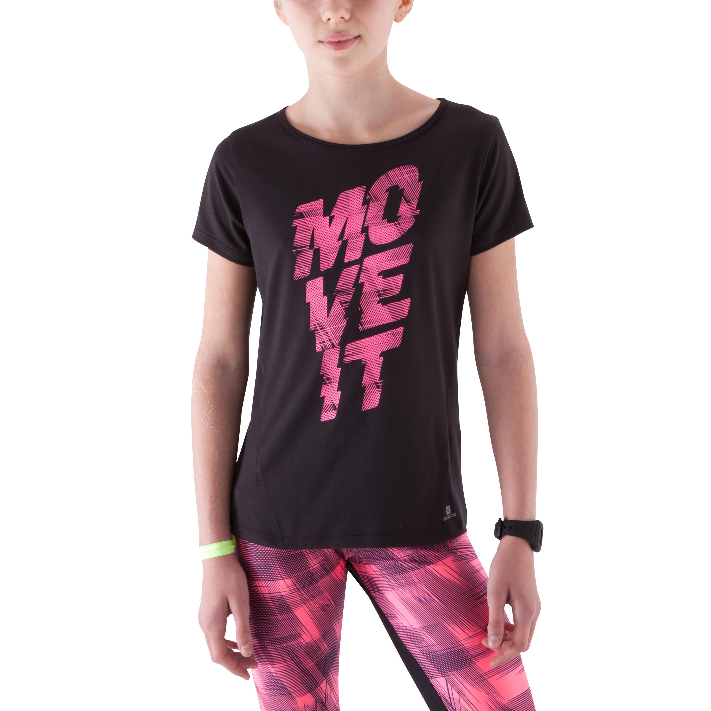 Breathe Girls' Gym Print T-Shirt - Black 2/12