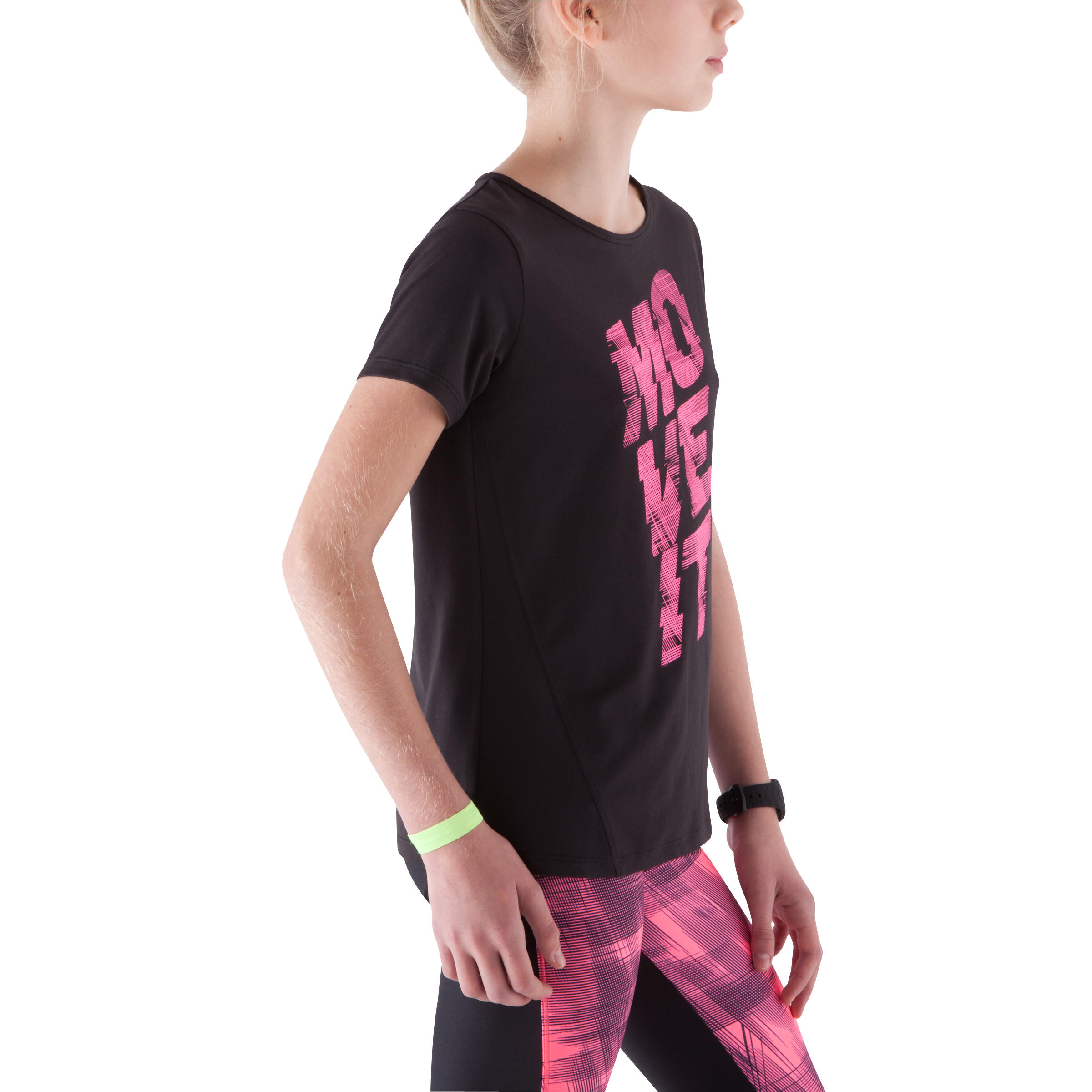 Breathe Girls' Gym Print T-Shirt - Black 3/12