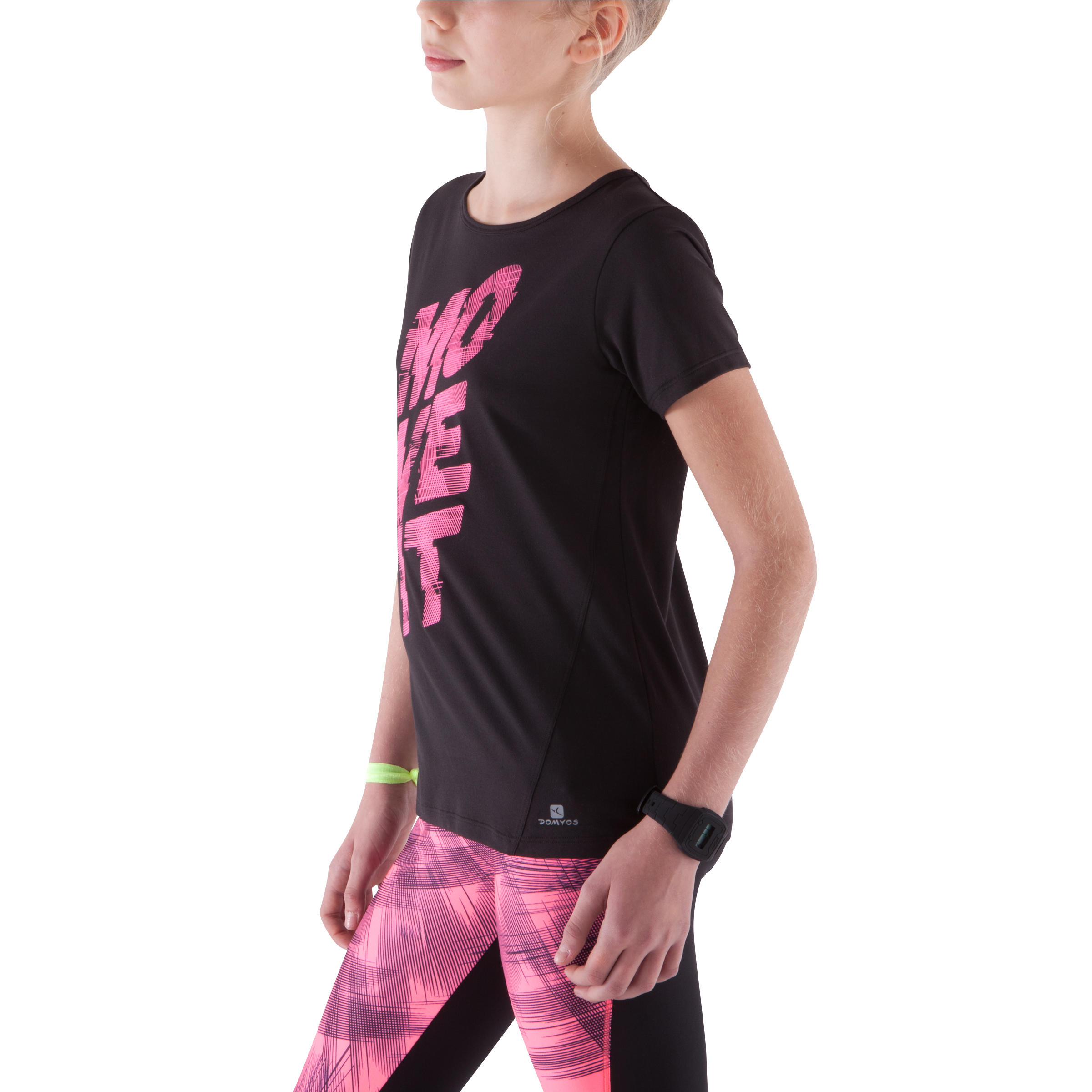 Breathe Girls' Gym Print T-Shirt - Black 5/12