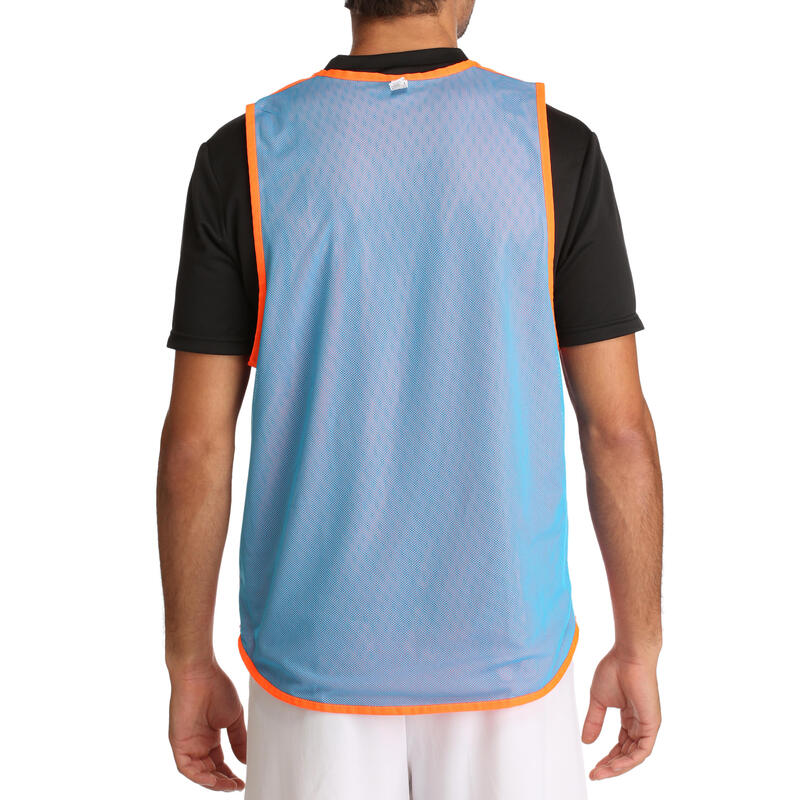 Chasuble réversible rugby bleue orange