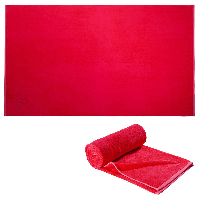 TRIBORD BASIC PLAIN TOWEL Pink Decathlon