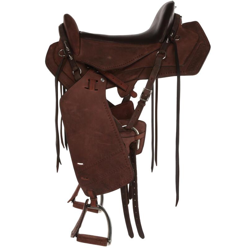 Silla De Montar para travesía equitación Fouganza Escape caballo marrón