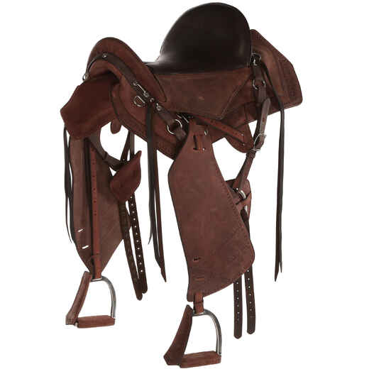 
      Horse Riding Hacking Saddle for Horse Escape - Brown
  