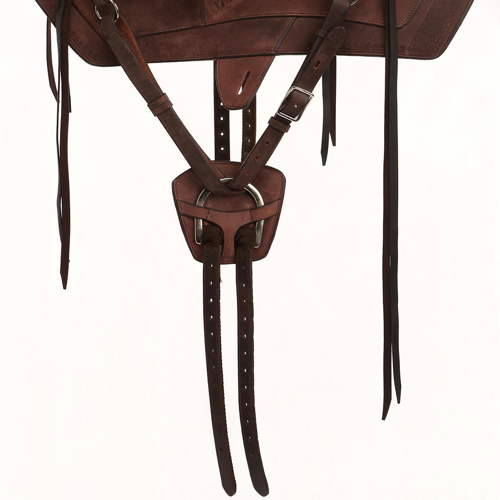 Horse Riding Hacking Saddle for Horse Escape - Brown