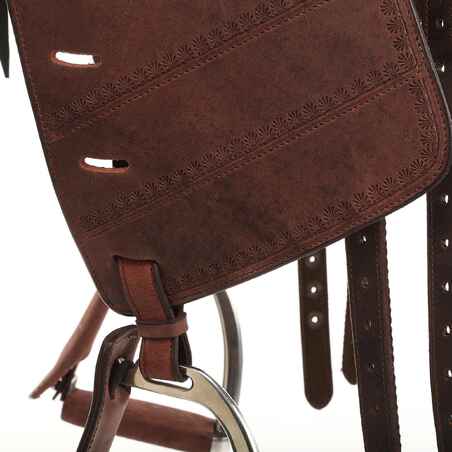 Horse Riding Hacking Saddle for Horse Escape - Brown